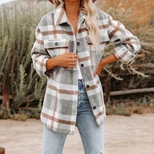 Womens Plaid Shacket